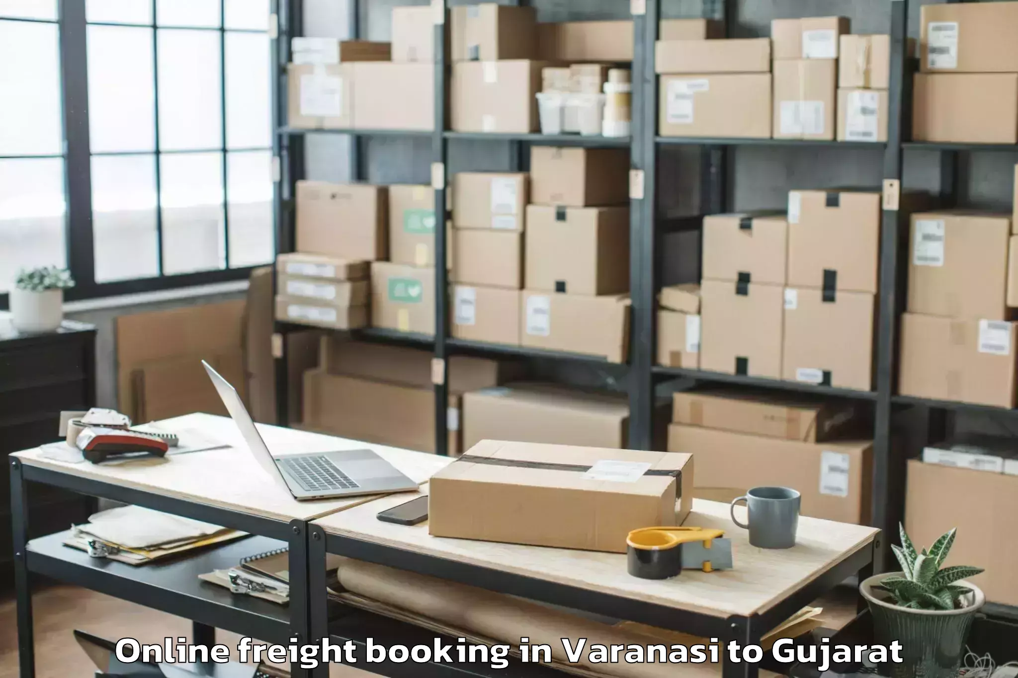 Top Varanasi to Vadodara Online Freight Booking Available